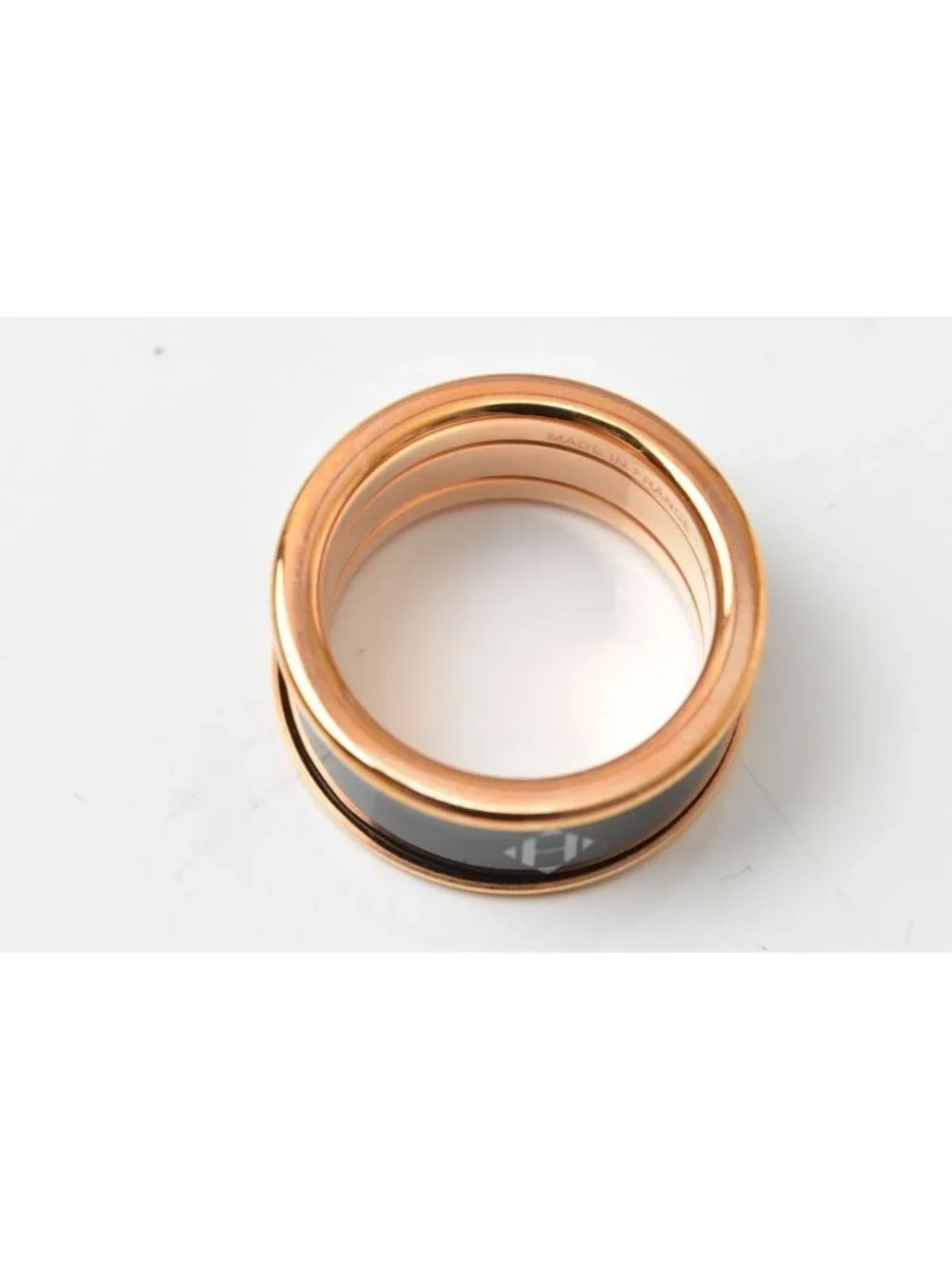 Hermes Ring Uni MM H Dearman Black Pink Gold
